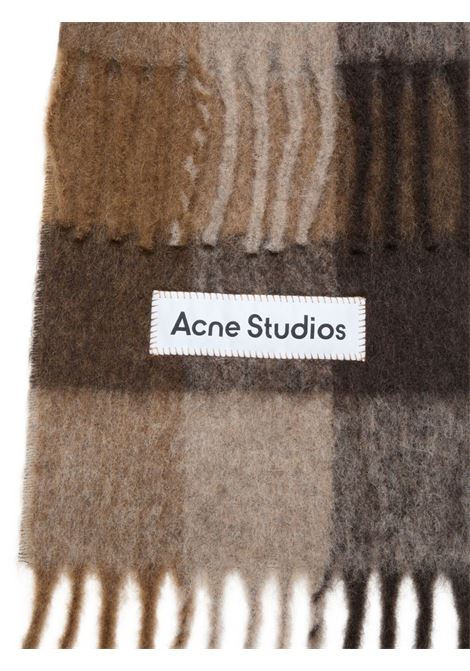 sciarpa mohair a quadri unisex marrone scuro ACNE STUDIOS | CA0084DTJ